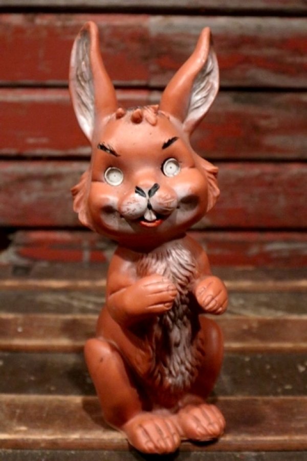 画像1: ct-211101-60 【JUNK】Unknown / Vintage Rabbit Ruuber Doll