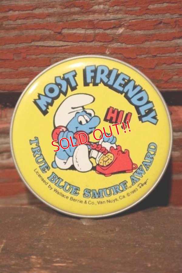 画像1: ct-220101-04 Smurf / 1980's mini Plate "MOST FRIENDLY"