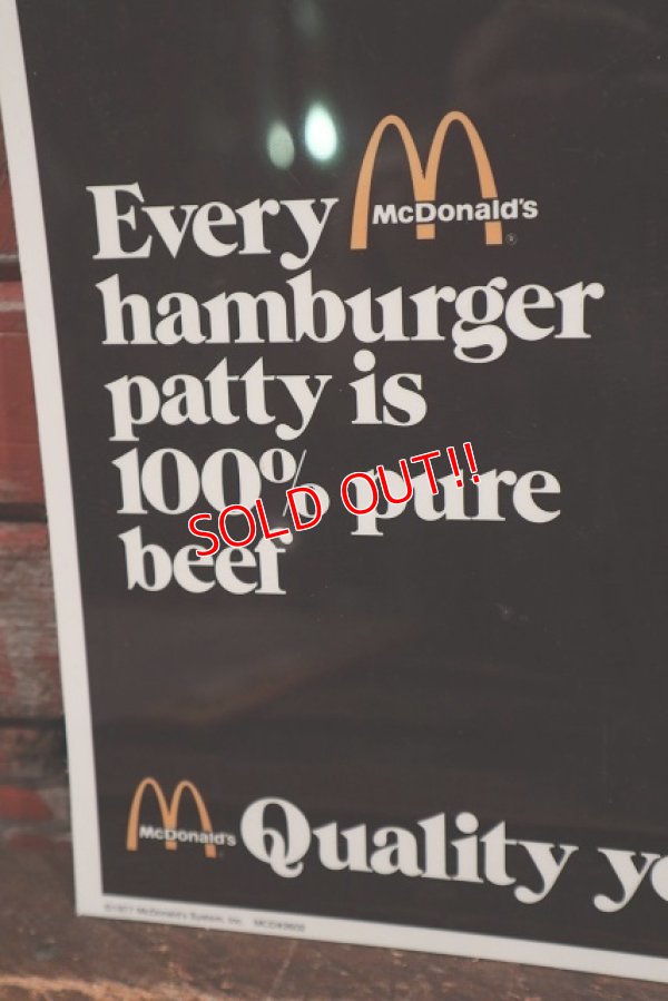 画像4: dp-220201-36 McDonald's / 1977 Quality you can taste Sign