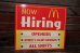 画像1: dp-220201-37 McDonald's / NOW Hiring Sign (1)