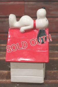 ct-220201-18 Snoopy / Determined 1970's Coin Bank "Snoopy House"