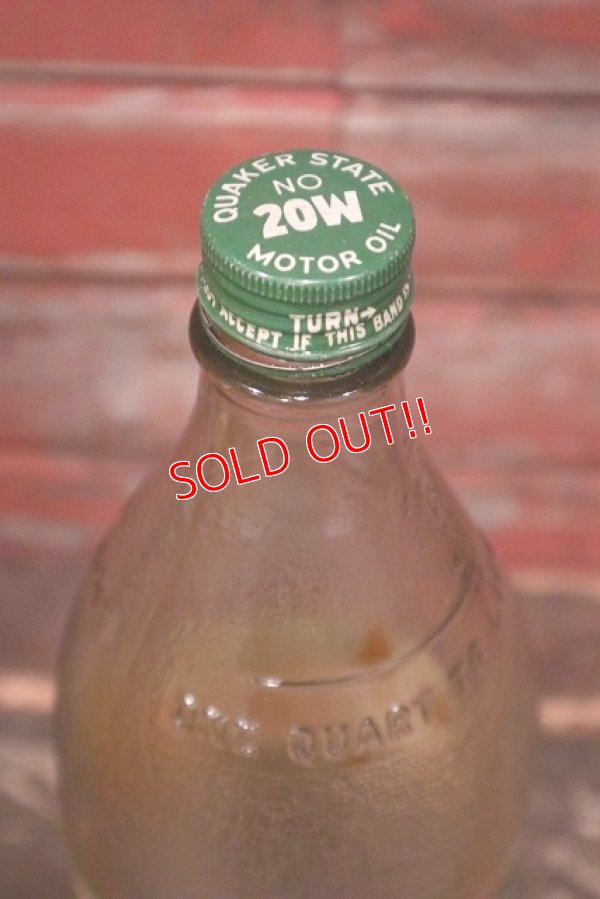 画像5: dp-220301-50 QUAKER STATE MOTOR OIL / 1940's Glass Bottle
