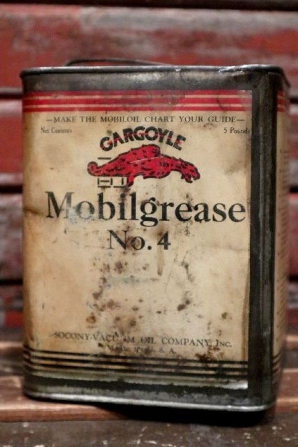 画像1: dp-220301-82 Mobil GARGOYLE / Mobilgrease 1930's 5 Pounds Can