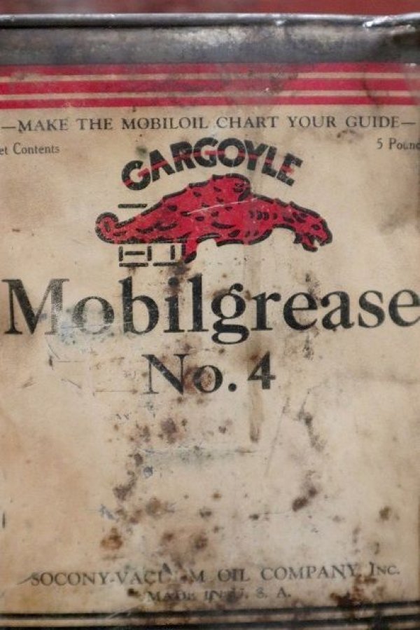画像2: dp-220301-82 Mobil GARGOYLE / Mobilgrease 1930's 5 Pounds Can