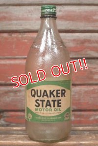 dp-220301-50 QUAKER STATE MOTOR OIL / 1940's Glass Bottle