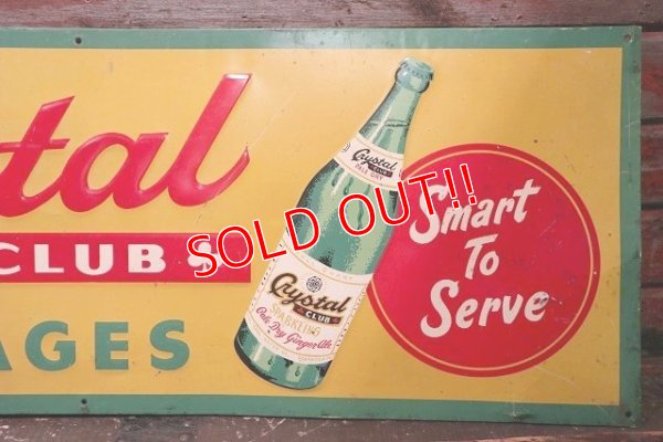 画像4: dp-220301-12 Crystal CLUB BEVERAGES / 1940's Advertising Metal Sign