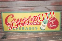 dp-220301-12 Crystal CLUB BEVERAGES / 1940's Advertising Metal Sign