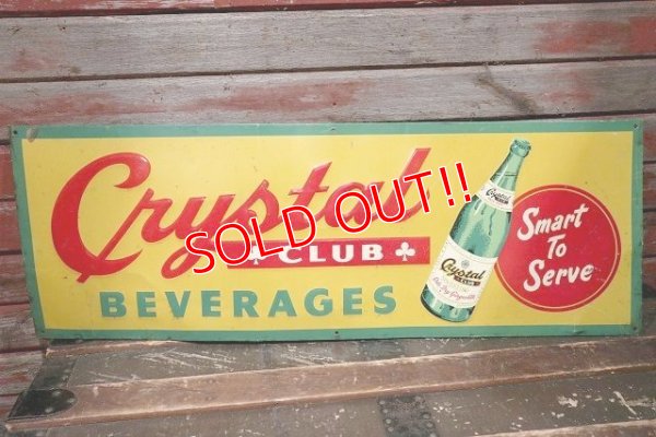 画像1: dp-220301-12 Crystal CLUB BEVERAGES / 1940's Advertising Metal Sign