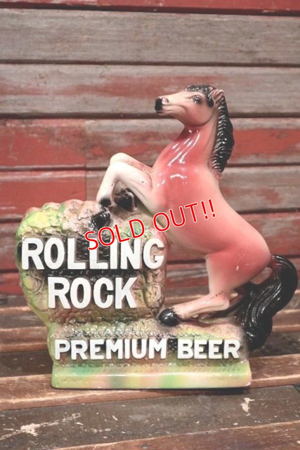 画像1: dp-220301-40 ROLLING ROCK BEER / 1970's Chalk Ware Bar Display