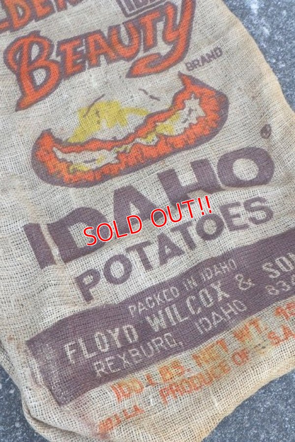 画像3: dp-220301-05 GOLDEN BEAUTY BRAND IDAHO POTATOES / Vintage Burlap Bag