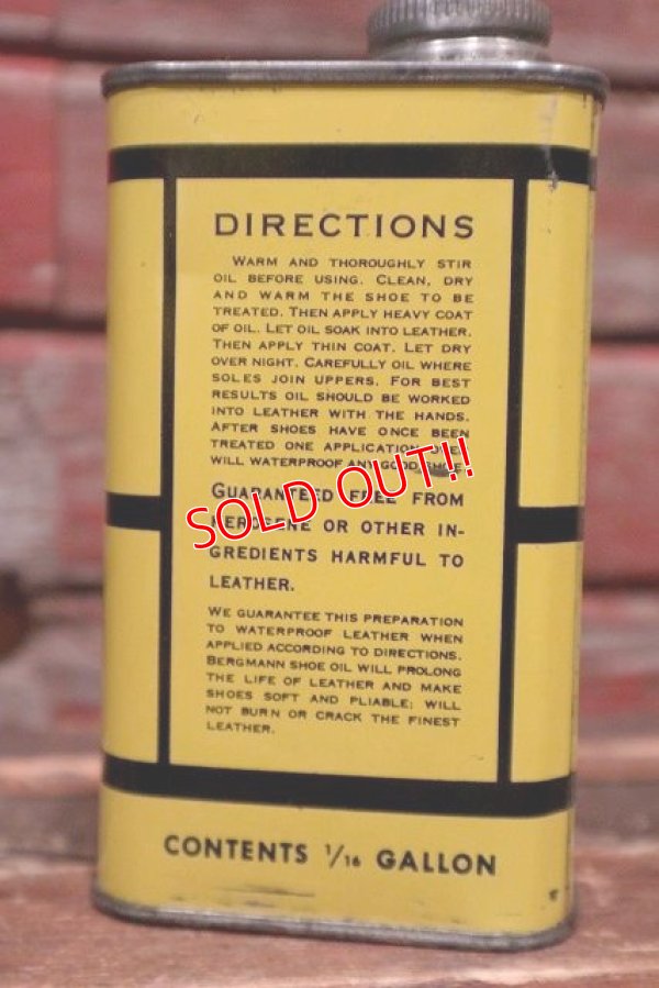 画像3: dp-220201-72 BERGMANN / Vintage SHOE OIL Can