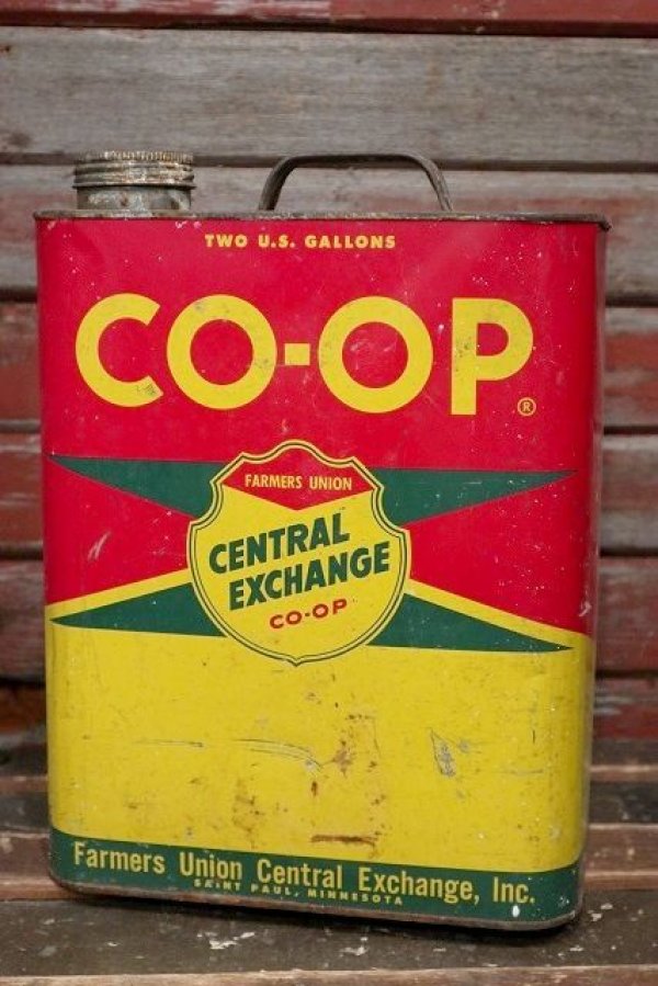 画像1: dp-220301-45 CO-OP FARMERS UNION CENTRAL EXCHAGE OIL / Vintage 2 U.S. Gallons Can