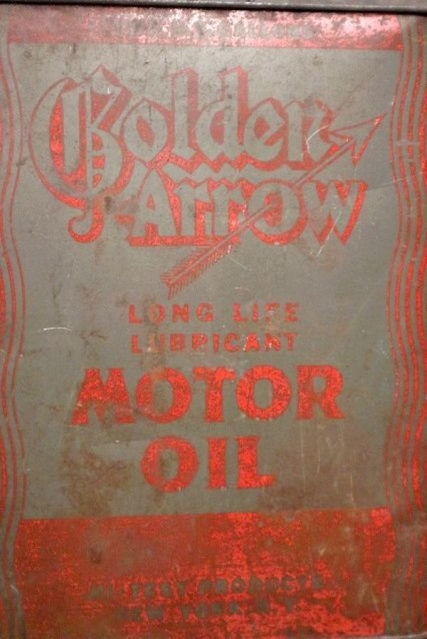 画像2: dp-220301-43 Golden Arrow MOTOR OIL / Vintage 2 U.S. Gallons Can