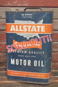 dp-220301-47 ALLSTATE MOTOR OIL / 1940's-1950's  2 1/2 U.S. Gallons Can