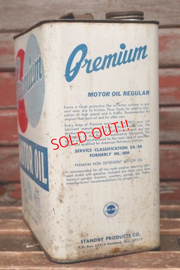 画像5: dp-220301-41 Premium MOTOR OIL / Vintage 2 U.S. Gallons Can