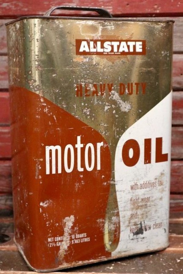 画像2: dp-220301-46 ALLSTATE HEAVY DUTY MOTOR OIL / Vintage 2 1/2 U.S. Gallons Can