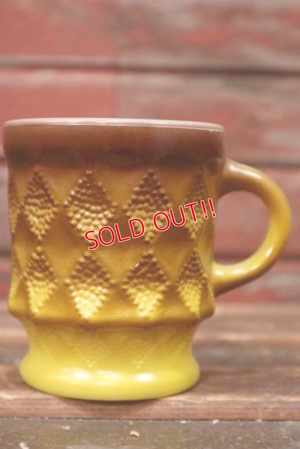 画像1: kt-220301-03 Fire-King / 1970's Kimberly Mug (Brown×Yellow)