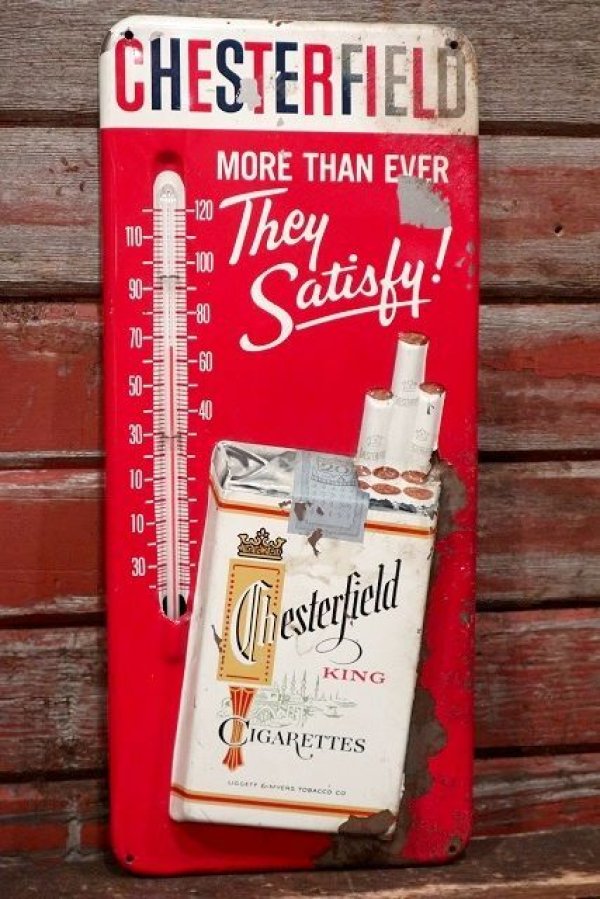 画像1: dp-220401-57 CHESTERFIELD / 1950's Thermometer Sign