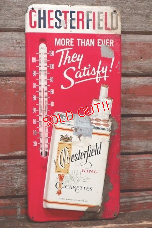 画像1: dp-220401-57 CHESTERFIELD / 1950's Thermometer Sign