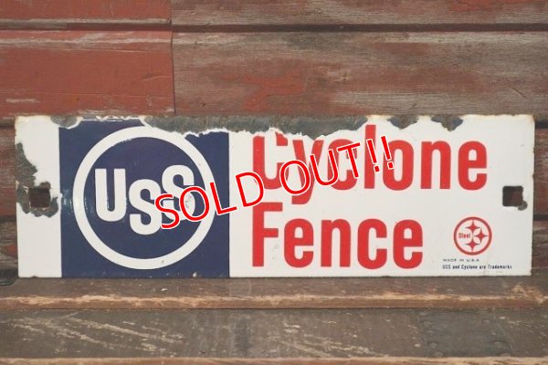 画像1: dp-220401-26 USS Cyclone Fence / Vintage Sign