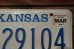 画像3: ct-220401-32 University of Kansas / KANSAS JAYHAWKS License Plate (3)
