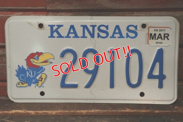画像1: ct-220401-32 University of Kansas / KANSAS JAYHAWKS License Plate
