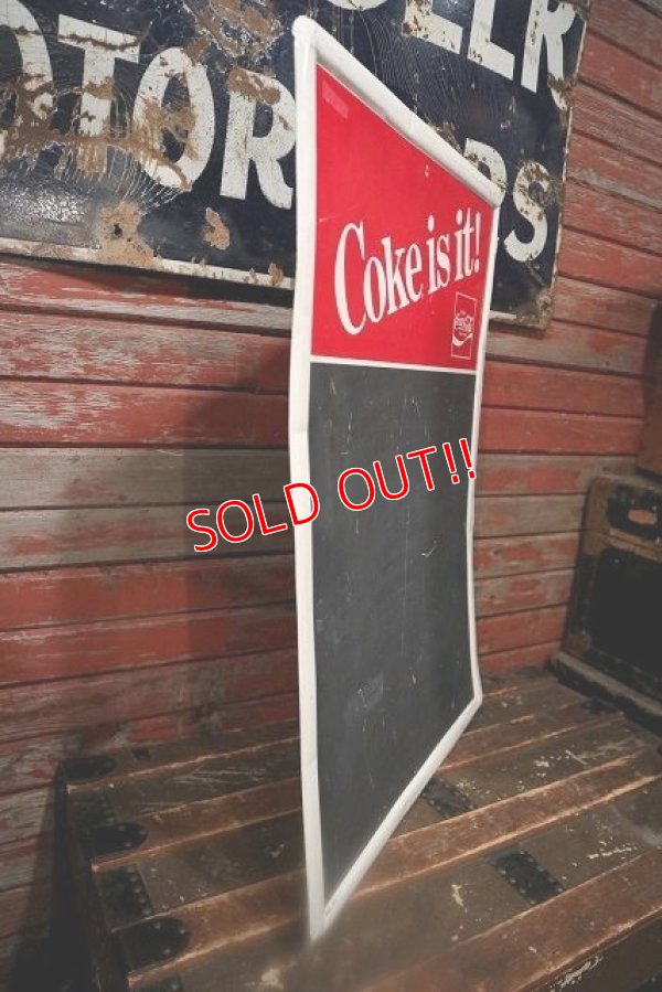 画像3: dp-220401-42 Coca Cola / 1984 "Coke is it!"  Menu Chalk Board Sign