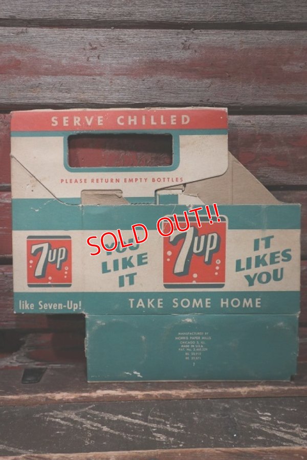 画像1: dp-220401-273 7up / 1950's Paper Bottle Carrier
