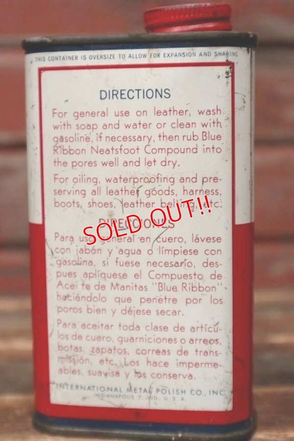 画像3: dp-220401-214 Blue Ribbon / 1950's-1960's NEATSFOOT COMPOUND Can