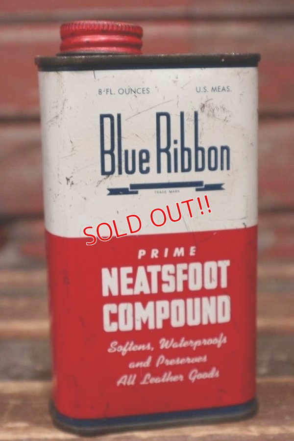 画像1: dp-220401-214 Blue Ribbon / 1950's-1960's NEATSFOOT COMPOUND Can