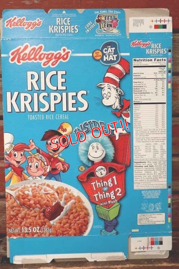 画像1: ct-220401-78 Kellogg's / RICE KRISPIES 1995 THE CAT IN THE HAT Cereal Box