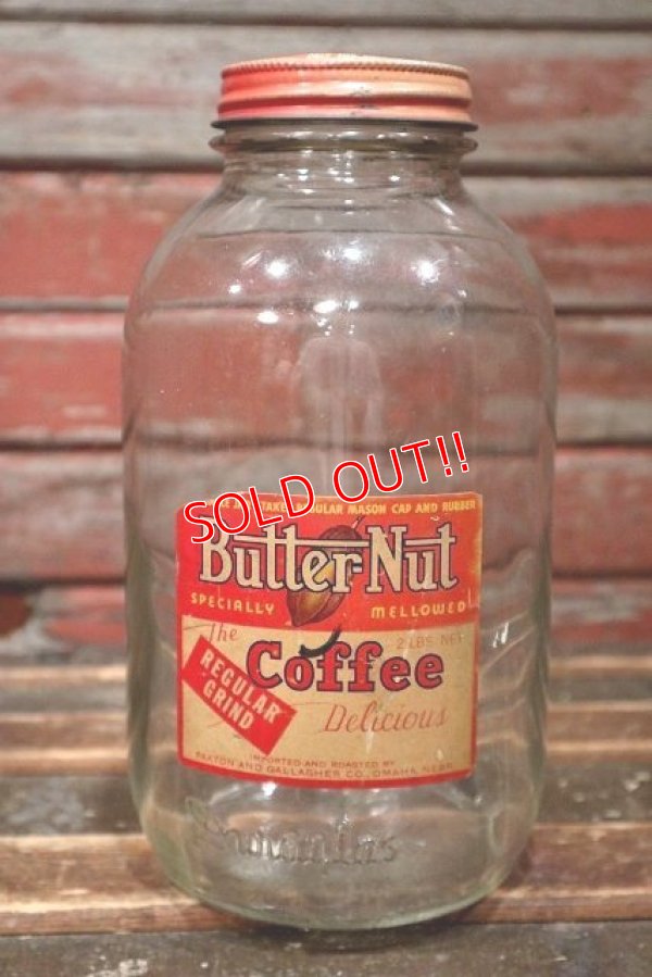 画像1: dp-220501-01 Butter-Nut Coffee / 1940's Glass Jar