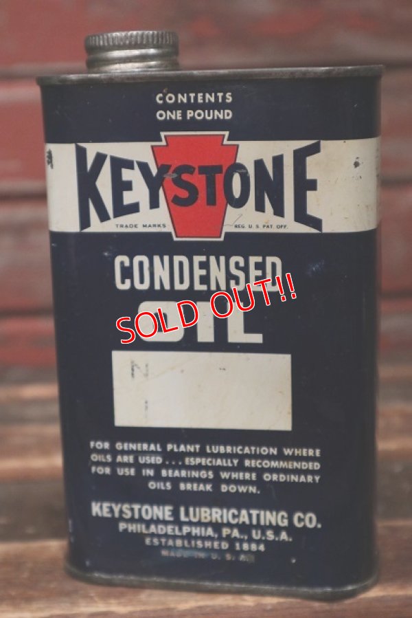 画像1: dp-220401-266 KEYSTONE / 1950's CONDEBSED OIL One Pound Can