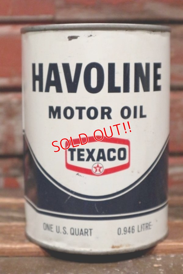 画像1: dp-220401-89 TEXACO / HAVOLINE MOTOR OIL One U.S. Quart Can