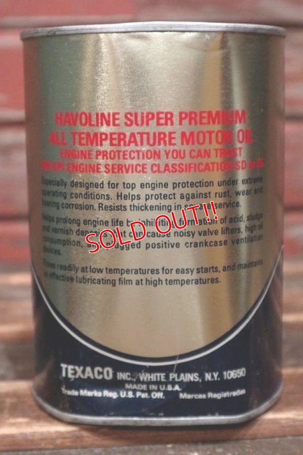 画像2: dp-211210-52 TEXACO / HAVOLINE SUPER PREMIUM OIL One U.S. Quart Can