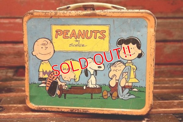 画像1: ct-220501-15 【JUNK】PEANUTS / THERMOS 1970's Metal Lunch Box