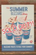 dp-220401-28 Dairy Queen / Store Menu Card Sign 2018 "SUMMER BLIZZARD"