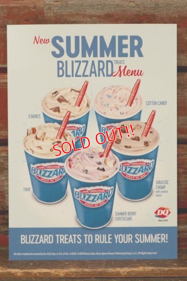 画像1: dp-220401-28 Dairy Queen / Store Menu Card Sign 2018 "SUMMER BLIZZARD"
