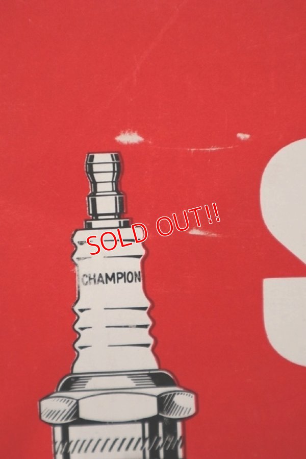 画像7: dp-220501-74 CHAMPION / SPARK PLUGS Vintage Paper Sign