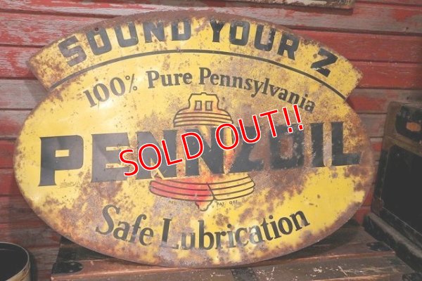 画像1: dp-220501-15 PENNZOIL / 1950's Metal Sign