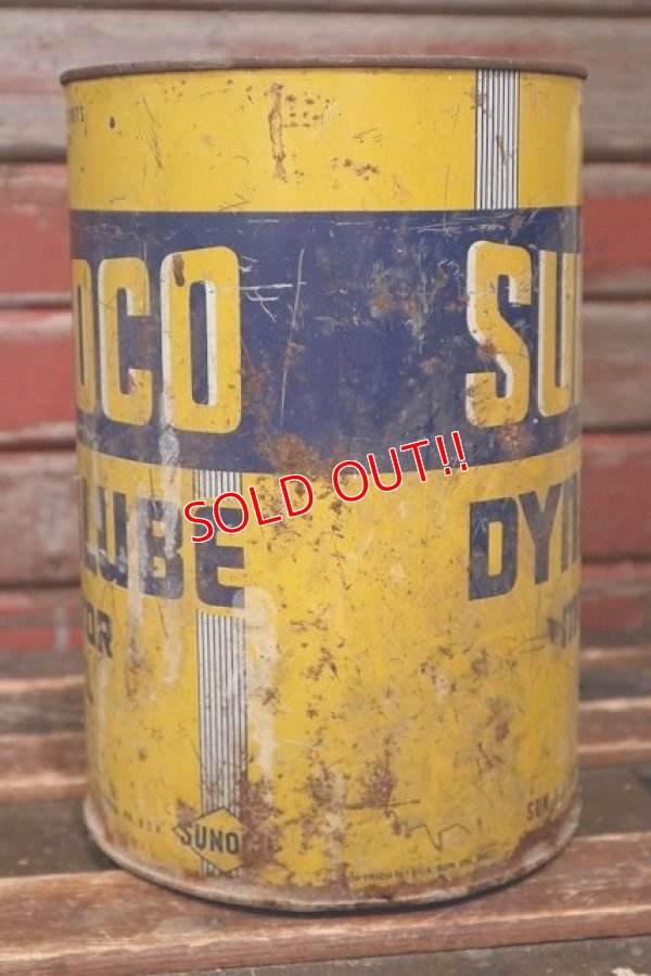 画像3: dp-220501-71 SUNOCO DYNALUBE / 1940's 5 U.S. QUART Motor Oil Can
