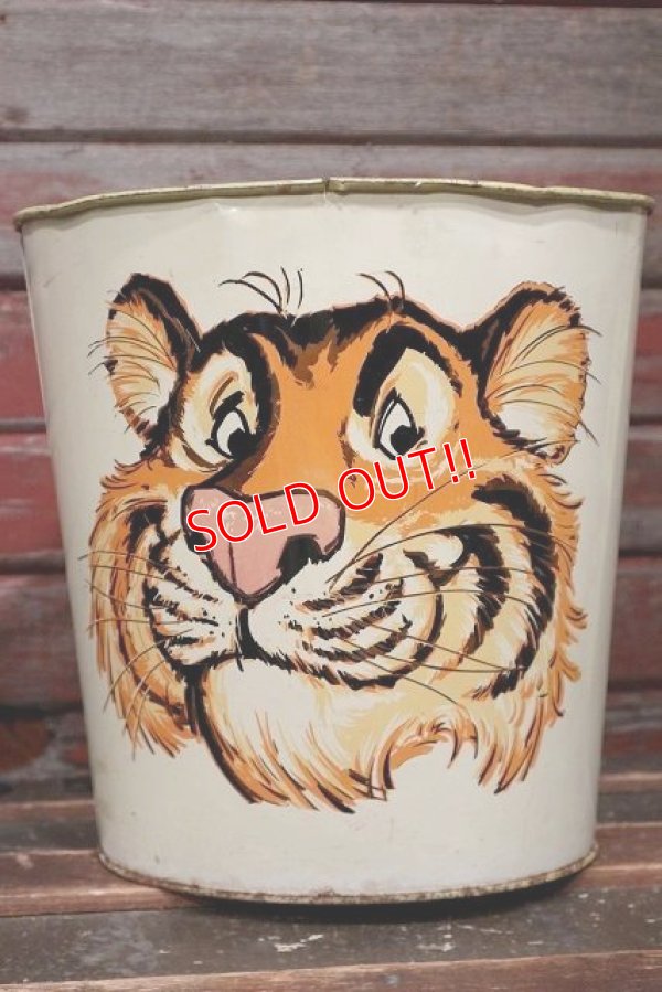 画像1: ct-220501-56 Esso Tiger / CHEINCO 1960's Tin Trash Can