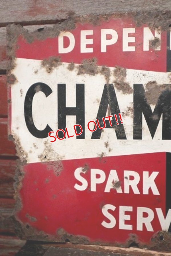 画像2: dp-220501-74 CHAMPION / SPARK PLUGS 1950's Metal Sign