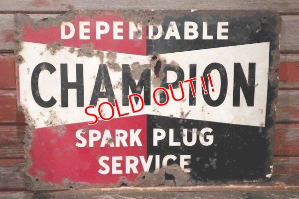 画像1: dp-220501-74 CHAMPION / SPARK PLUGS 1950's Metal Sign