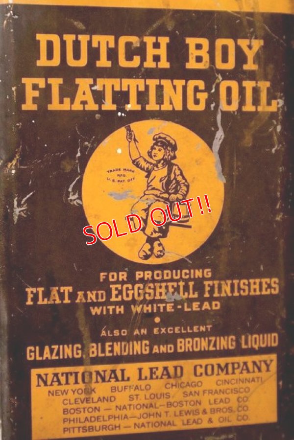 画像2: dp-220501-16 DUTCH BOY / 1940's FLATTING OIL ONE GALLON Can