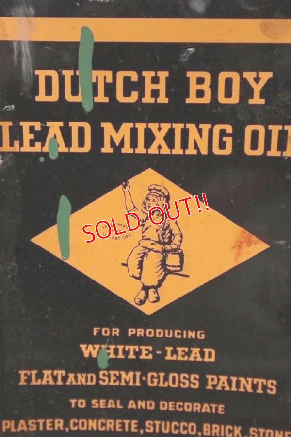 画像2: dp-220501-34 DUTCH BOY / 1940's LEAD MIXING OIL ONE GALLON Can