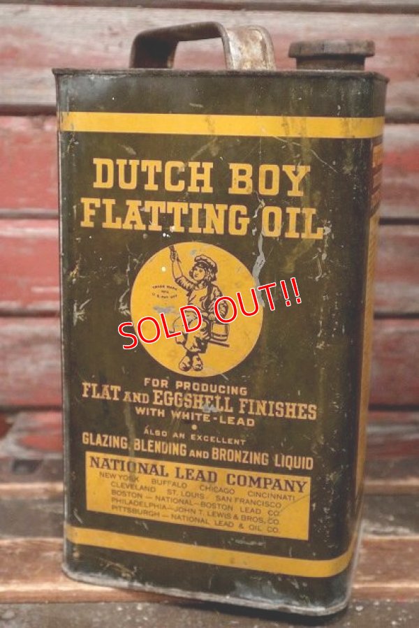 画像1: dp-220501-16 DUTCH BOY / 1940's FLATTING OIL ONE GALLON Can