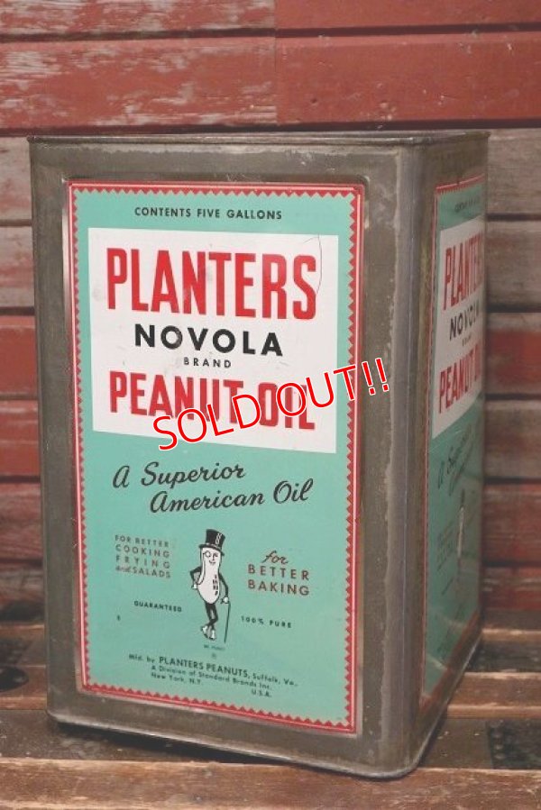 画像1: ct-220501-50 PLANTERS / MR.PEANUT 1960's NOVALA PEANUT OIL 5 GALLONS Can