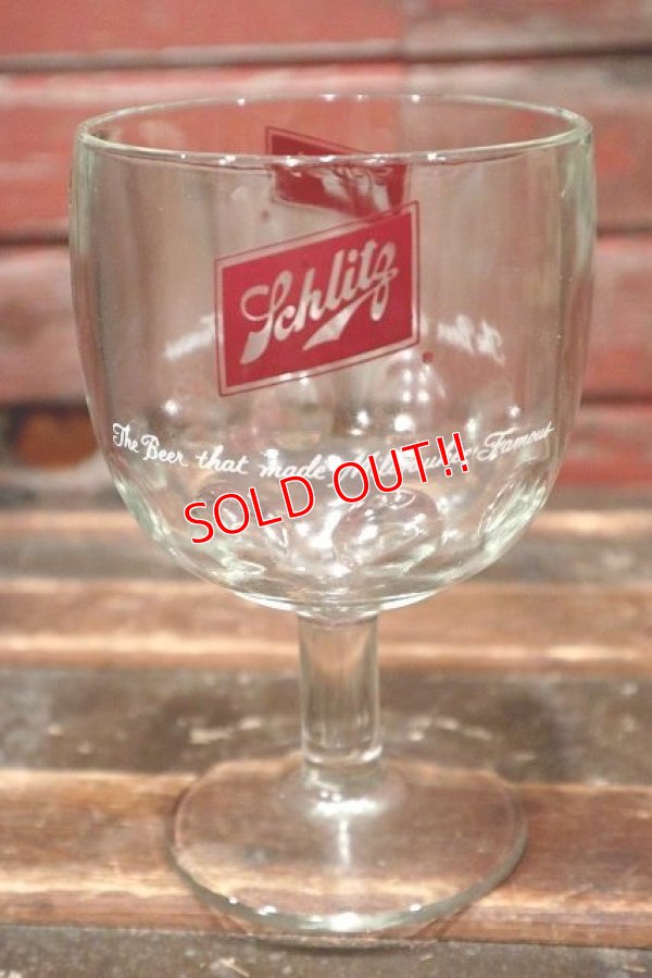 画像1: gs-220501-05 Schlitz / 1980's〜 Goblet Glass