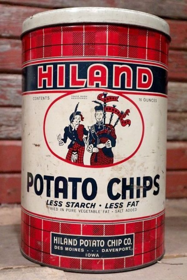 画像1: dp-220501-21 HILAND / Vintage Potato Chips Can